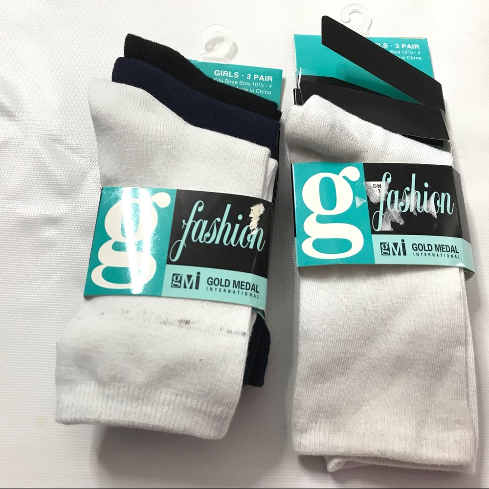 Gold Medal Girls Fashion Sport Socks 4 Pack Shoe